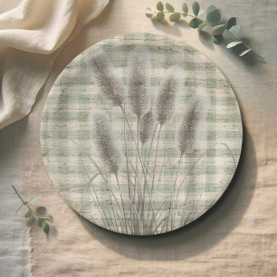 Gingham Fisherman Clothesline Fishing Baby Shower Paper Plates