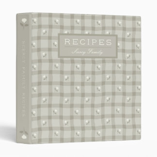 Gingham Floral Personalized Family Recipe Binder