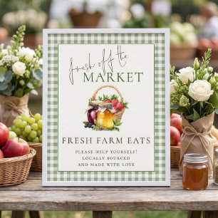 Gingham Fresh off Market Farm Sign Bridal Shower