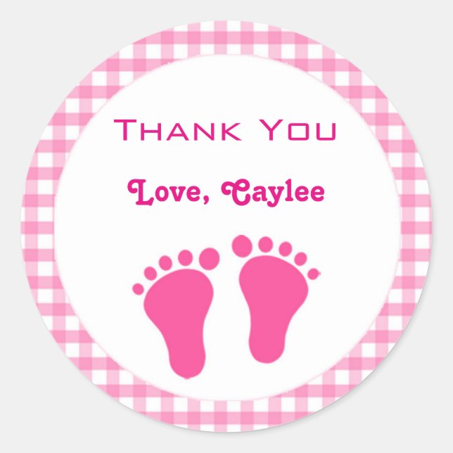 Gingham Gift Favor Label Sticker (Front)