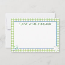 Gingham Golf Stationery