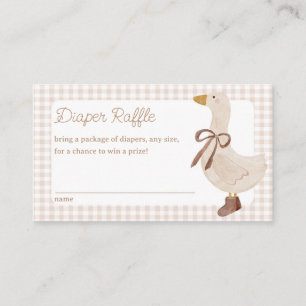 Gingham Goose Baby Shower Diaper Raffle Card