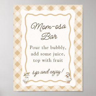 Gingham Goose Baby Shower Mimosa Bar Sign