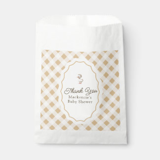 Gingham Goose Baby Shower Thank You  Favor Bag