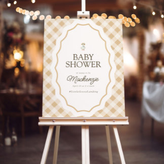 Gingham Goose Baby Shower Welcome Sign
