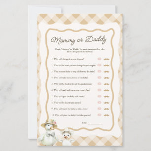 Gingham Goose Mommy or Daddy Baby Shower Game