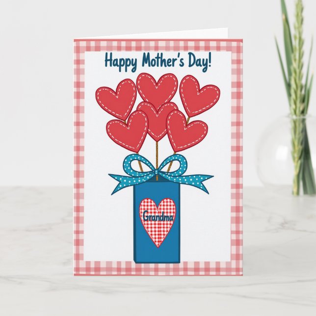 Gingham Grandmas Mothers Day Card (Front)