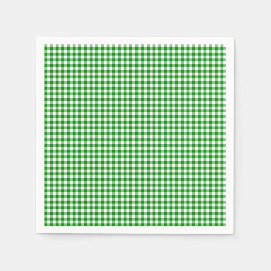 GinghamGreenPaper Napkins