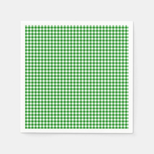 Gingham-Green-Paper Napkins (Front)