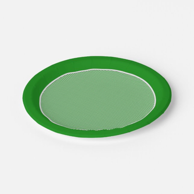 Gingham-Green-Paper Plates (Angled)