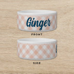 Gingham Green Pink Dog Cat Pet Bowl<br><div class="desc">Step up your dog or cat with a Custom Pet Bowl,  featuring a modern twist on a classic preppy gingham pattern.</div>