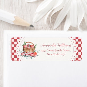 Gingham Harvest Apple Baby Shower Return Address Label