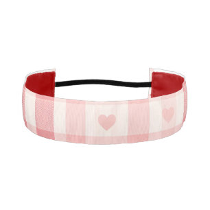Gingham Hearts • Classic Sweet Valentine Seamless Athletic Headband