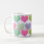 Gingham Hearts Pattern Coffee Mug (Left)