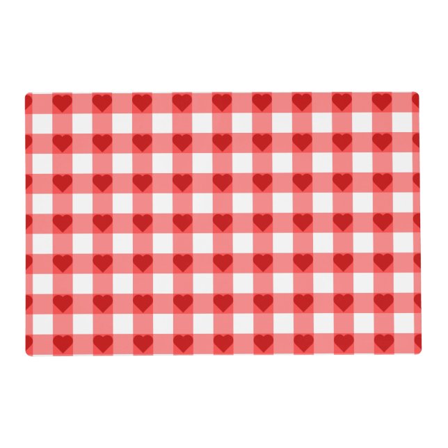 Gingham Hearts Placemat (Front)
