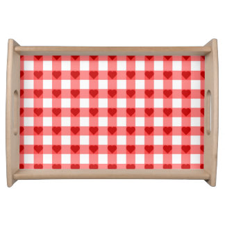 Gingham Hearts Serving Tray