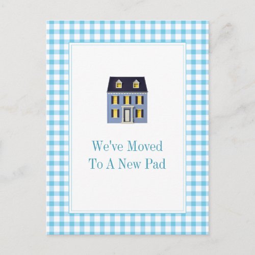 Gingham Home Moving Postcard