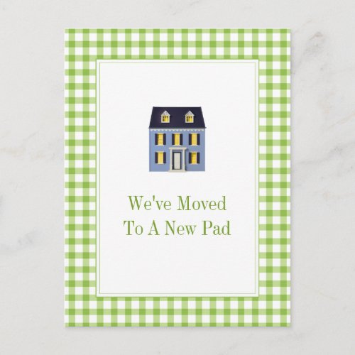 Gingham Home Moving Postcard