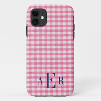 Gingham in Pink iPhone 11 Case