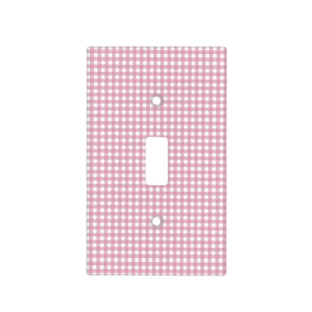 Gingham in Pink Light Switch Cover (Front)
