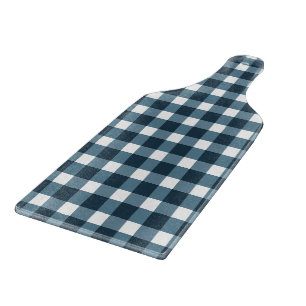 Gingham Indigo Blue Pattern Cutting Board