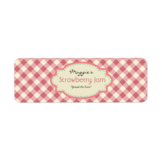 Gingham Jam Jar Labels, Customize Label
