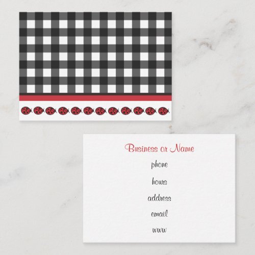 Gingham Ladybug Business Card