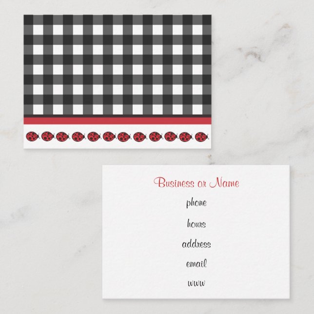 Gingham Ladybug Business Card (Front/Back)