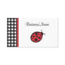 Gingham Ladybug Business Card