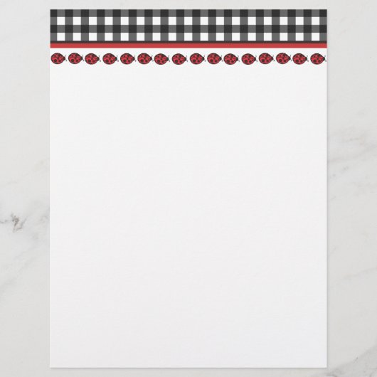 Gingham Ladybug Letterhead (Front)
