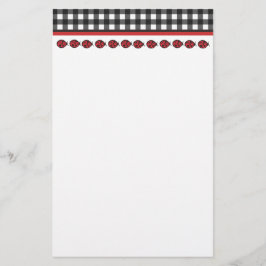 Gingham Ladybug Stationary Stationery
