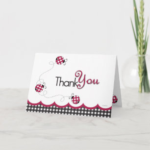 Gingham Ladybug Thank You Card