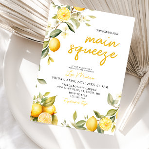 Gingham Lemon main squeeze Bridal shower Invitation