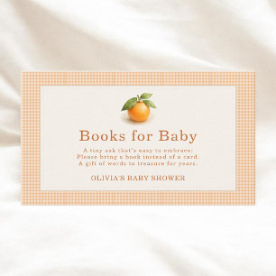 Gingham Little Cutie Orange Books For Baby  Enclosure Card