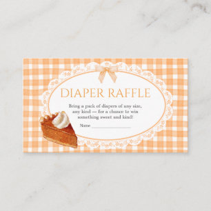 Gingham Little Cutie Pie Baby Shower Diaper Raffle Enclosure Card