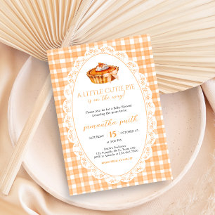 Gingham Little Cutie Pie Baby Shower Invitation