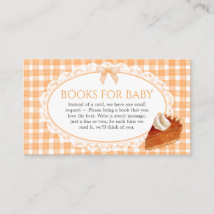 Gingham Little Cutie Pie BabyShower Books for Baby Enclosure Card