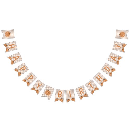 Gingham Little Pumpkin Birthday Banner Sign