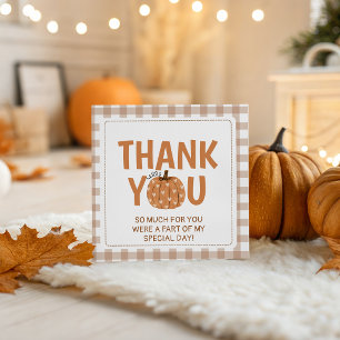 Gingham Little Pumpkin Favor Thank You Tag