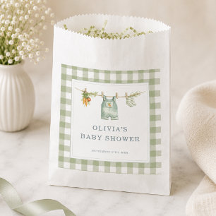 Gingham Locally Grown Baby Shower Party Favor Bag