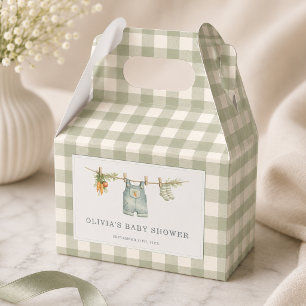 Gingham Locally Grown Baby Shower Party Favor Boxes
