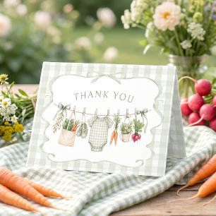 Gingham Locally Grown Baby Shower Thank You Card