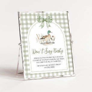 Gingham Mallard Duck Baby Don't Say Baby Sign