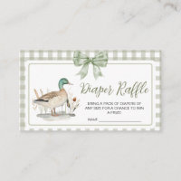 Gingham Mallard Duck Baby Shower Diaper Raffle