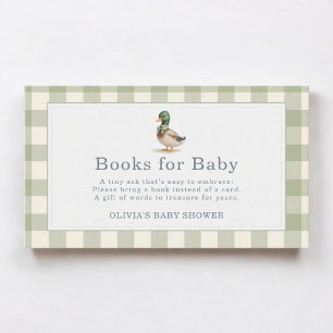 Gingham Mallard Duck Books For Baby  Enclosure Card