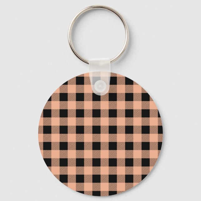 Gingham Melon and Black Keychain (Front)