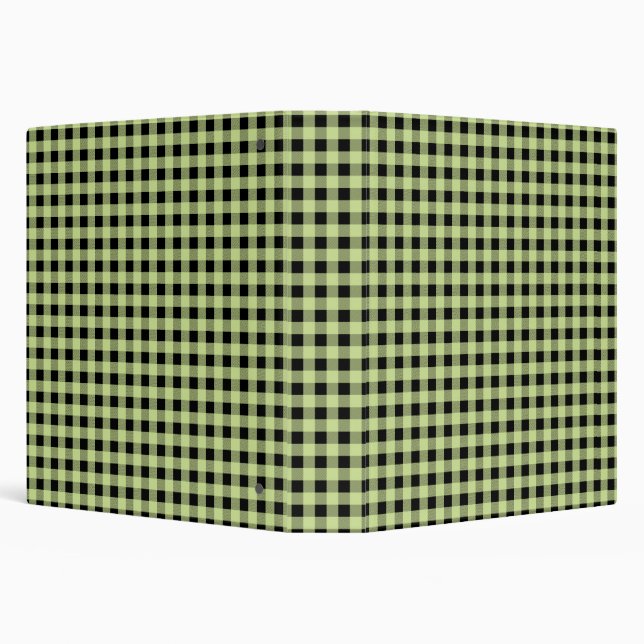 Gingham Mint and Black 3 Ring Binder (Background)