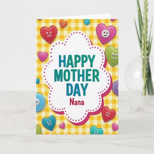 Gingham Mothers Day Love Card (Front)