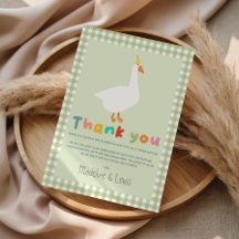 Gingham Neutral Silly Goose Cute Baby Shower