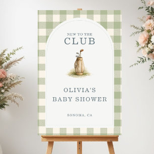 Gingham New to the Club Baby Shower Welcome Foam Board
